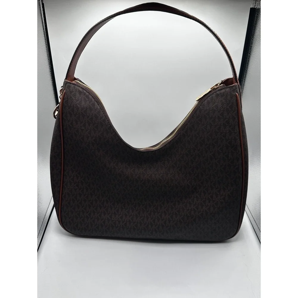 Michael Kors Nayla Edition Brown Medium Hobo Shoulder Bag Monogram SKU 250